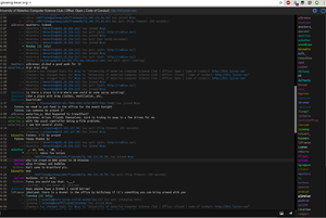 The #csc IRC channel, as seen through the glowing-bear IRC client